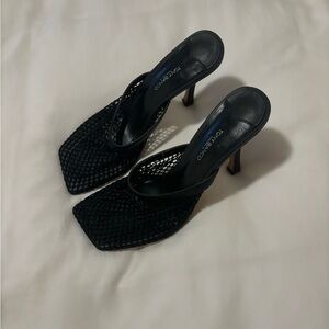 Tony Bianco Black Mesh Heels Sleek Design